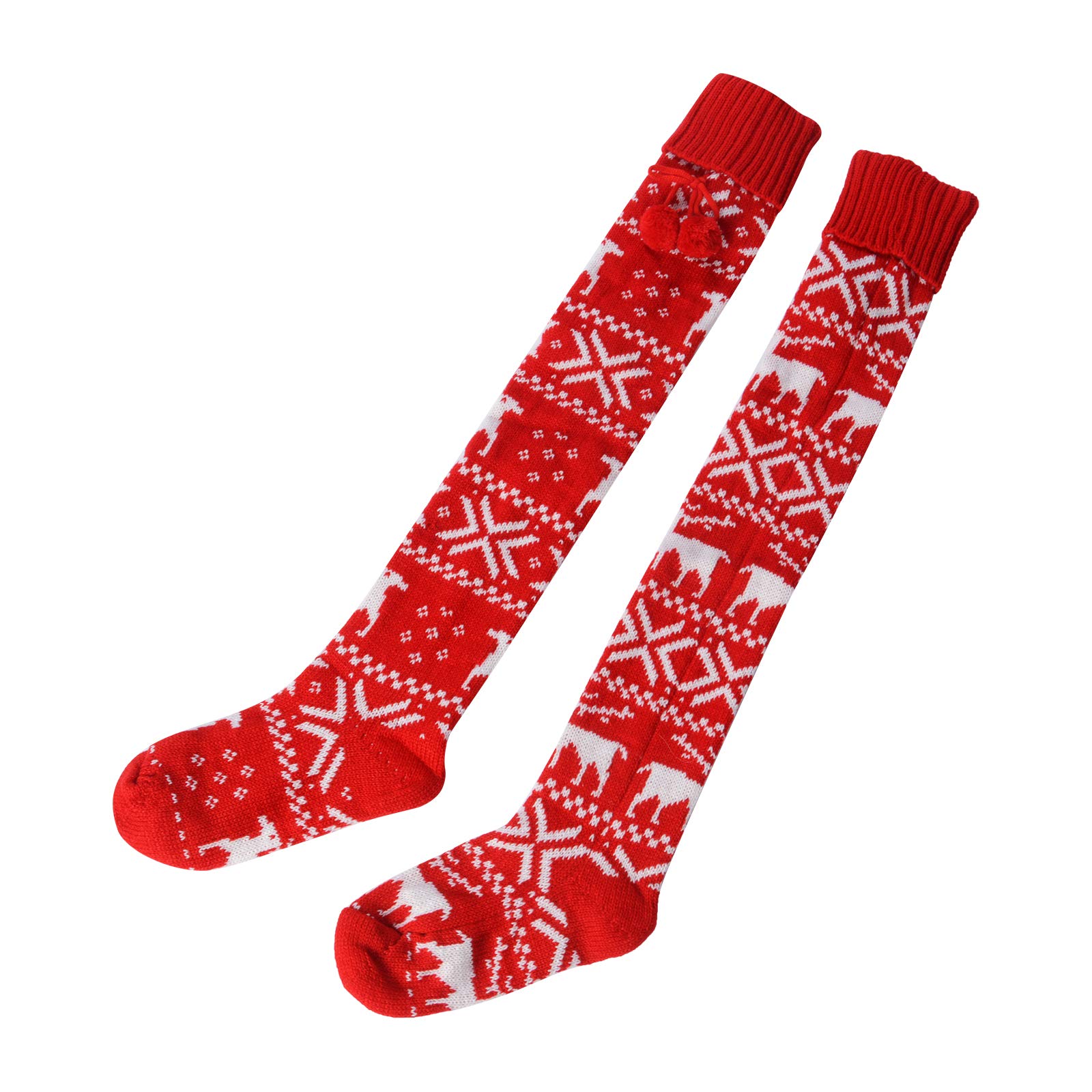 SOLILOQUY Christmas Stockings for Women Sexy Chriatmas Party Printed Knee Stockings Thigh High Overknee Long Socks Loungewear - Image 4